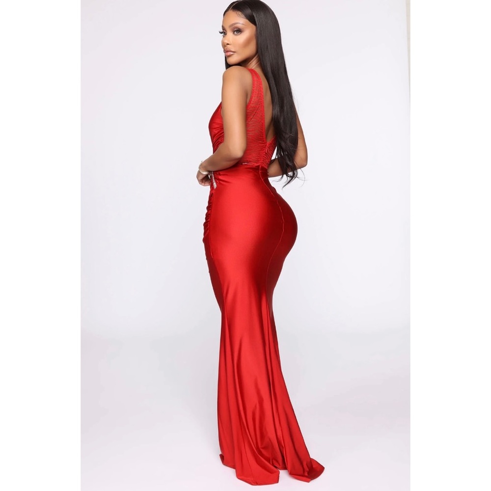 NWT Red and Silver Maxi Dress - Picture 2 of 7